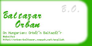 baltazar orban business card